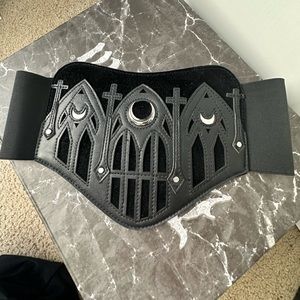 Restyle Gothic Cathedral Triple Moon Waist Belt Small